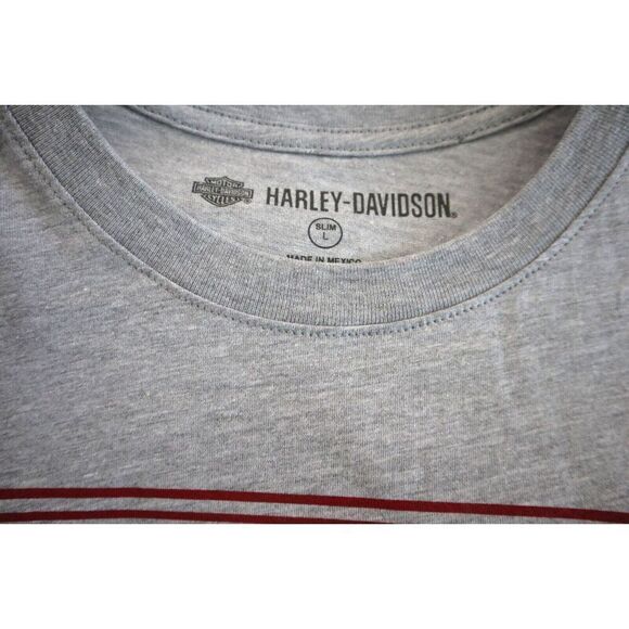 Harley-Davidson 9909-20VH Men Sz L Gray Heather Retro Outline Slim Fit T-Shirt - Picture 4 of 7